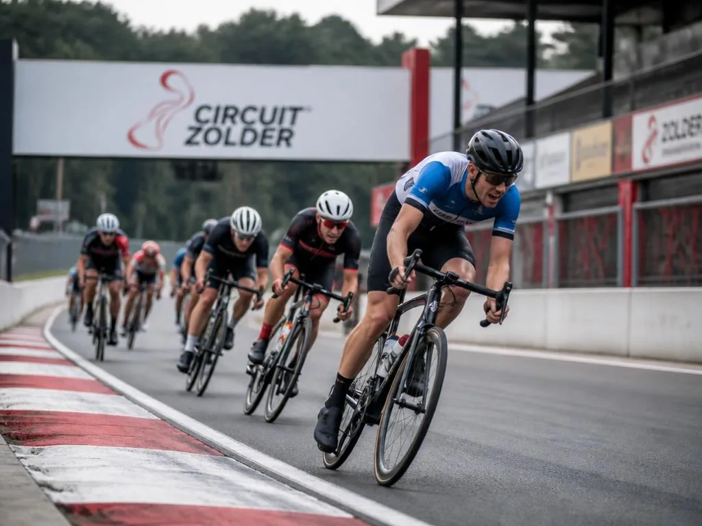 Cyclistes sur le circuit automobile de Zolder